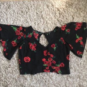 Backless Top with V-neck Front